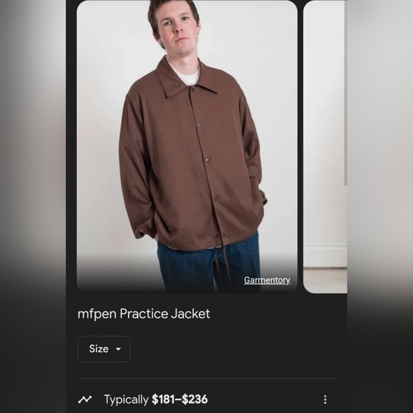 Mfpen Practice jacket Brown Tencel size L - Picture 4 of 4